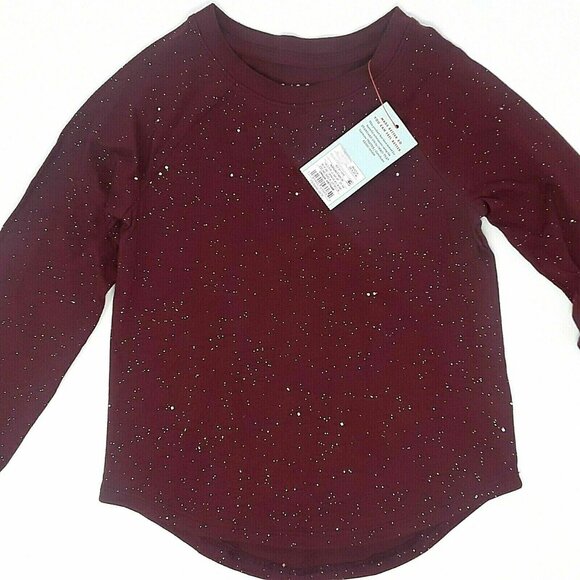 Toddler 18M Girls' Sparkle Long Sleeve T-Shirt, Burgundy Red - Cat & Jack - Picture 3 of 4
